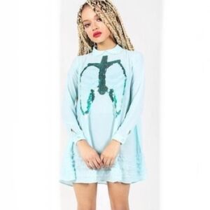 SOLD Iron Fist Dead Mermaid Walking Shirt Dress